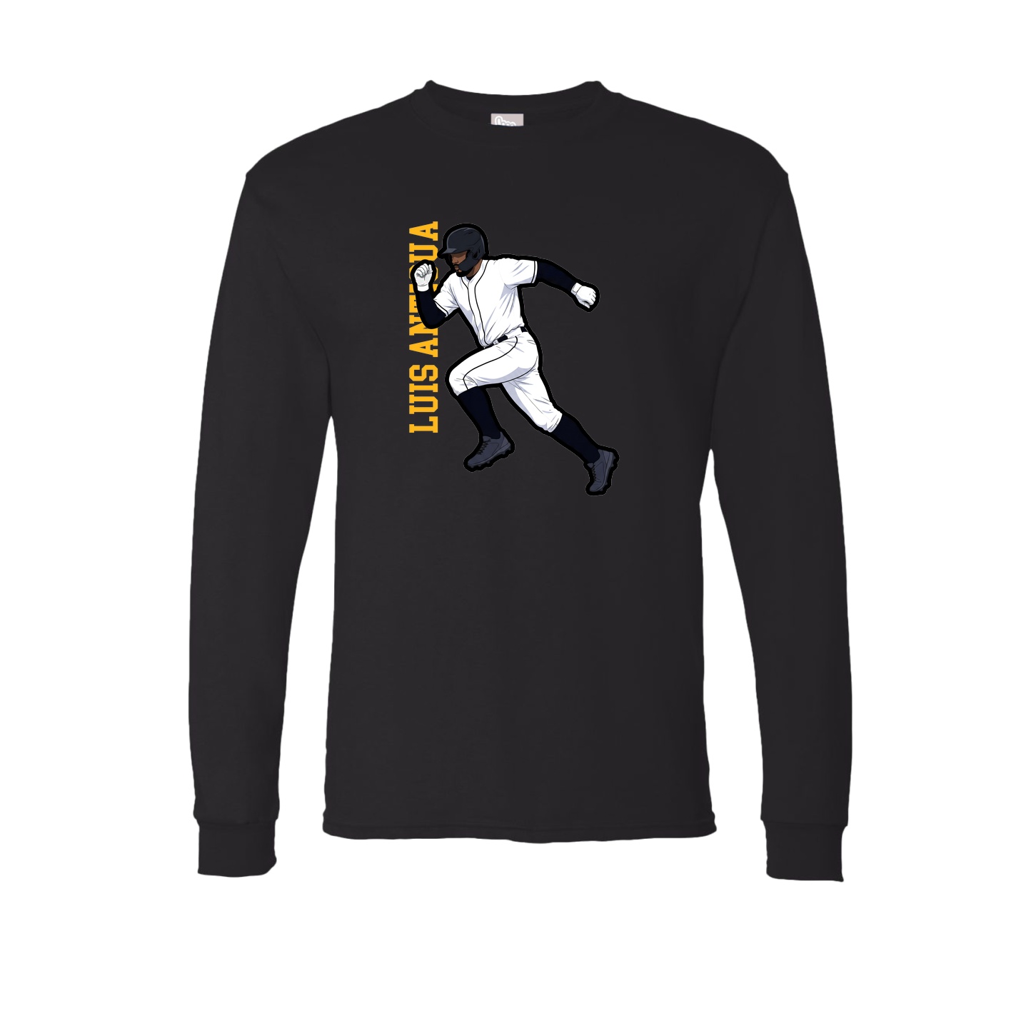 Long Sleeve Tee — Name Vertical in Black
