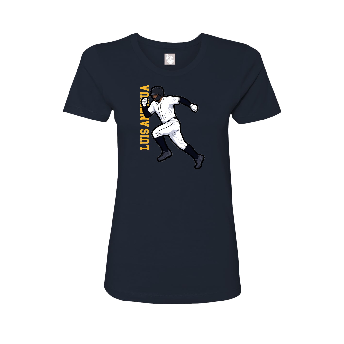 Womens Tee — Name Vertical in Navy