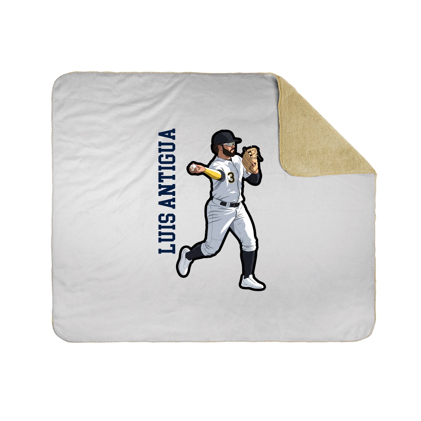 Throw Blanket — Name Vertical in White