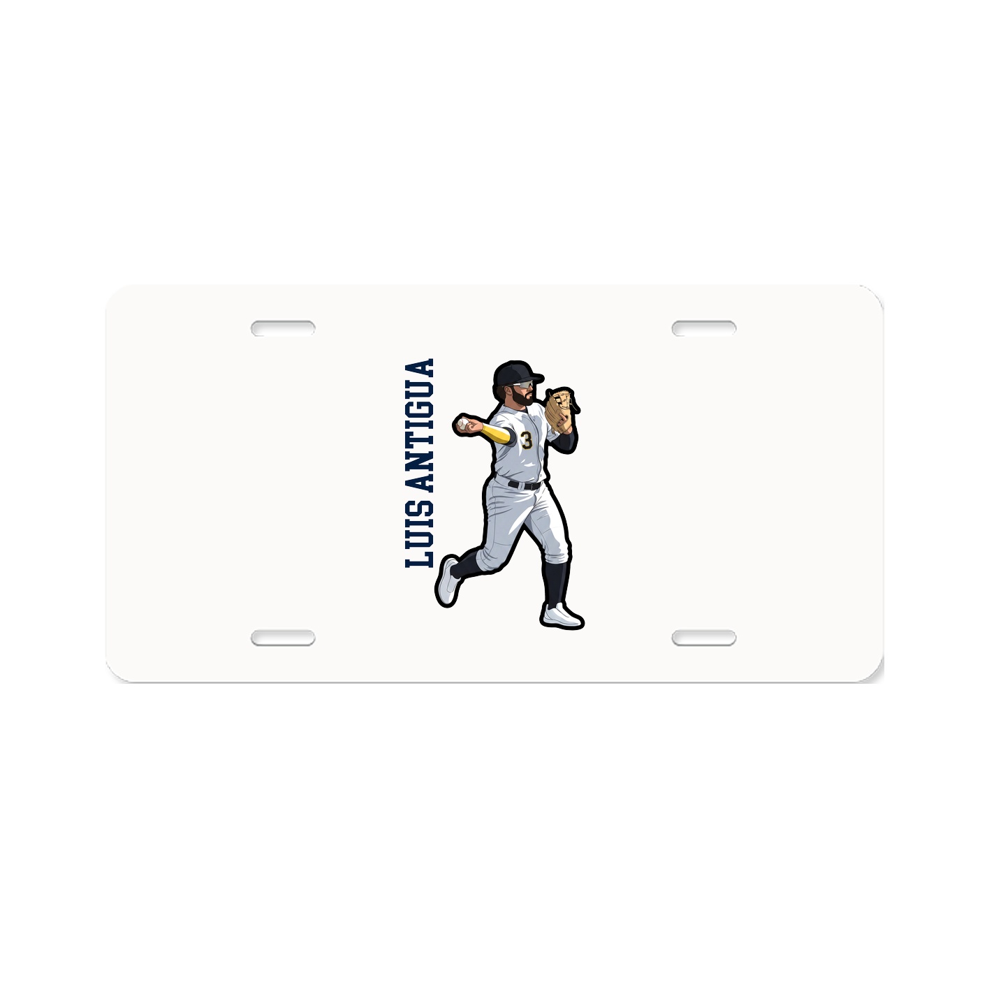 License Plate — Name Vertical in Classic