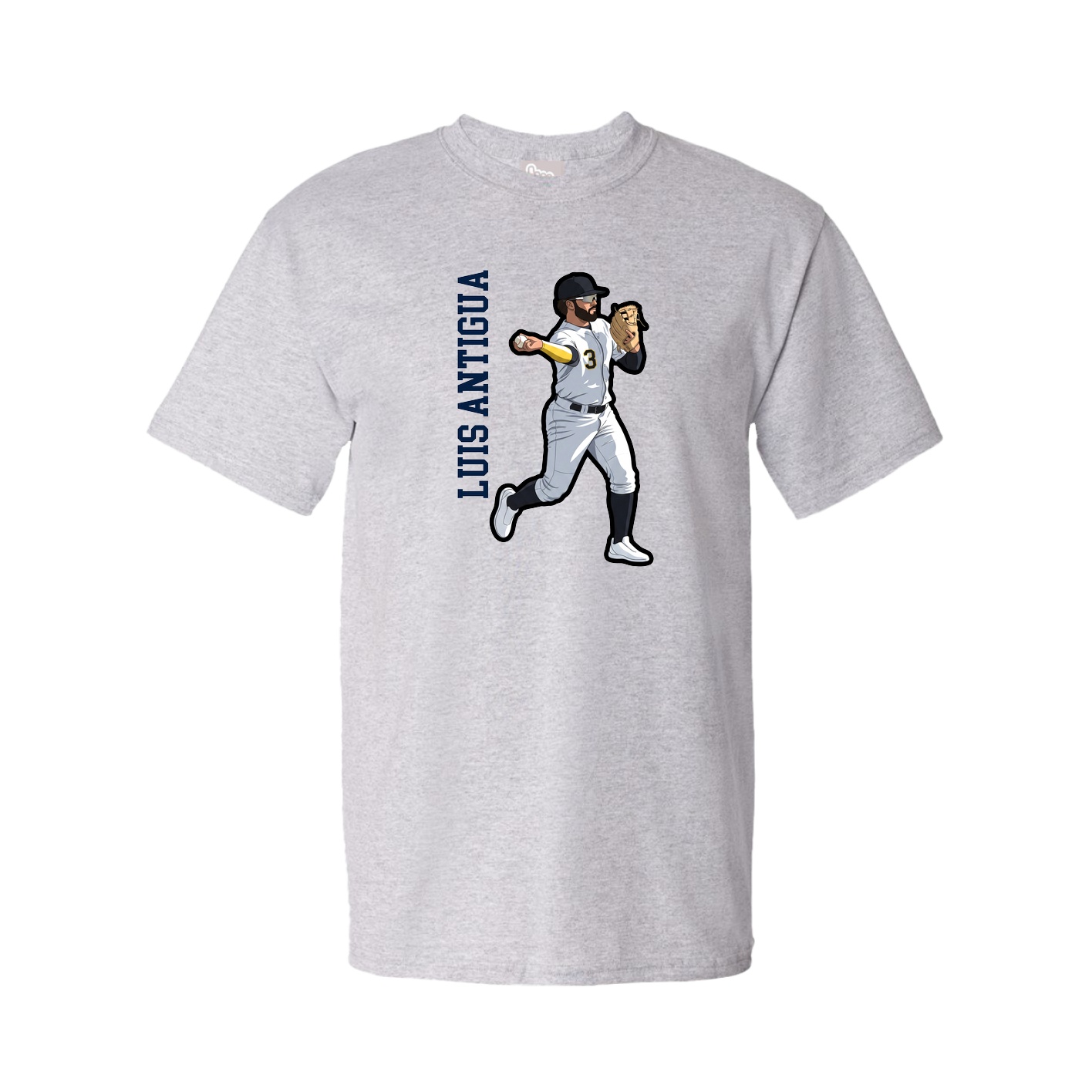 Youth Tee — Name Vertical in Grey