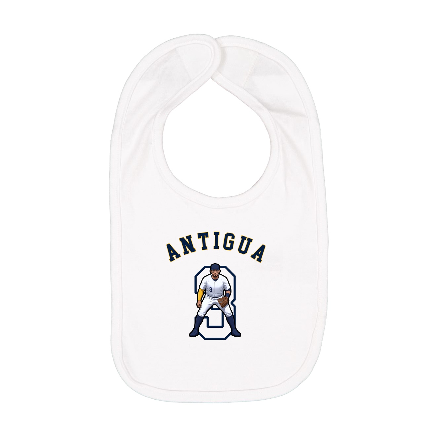 Infant Bib — Shirsey Arch in White