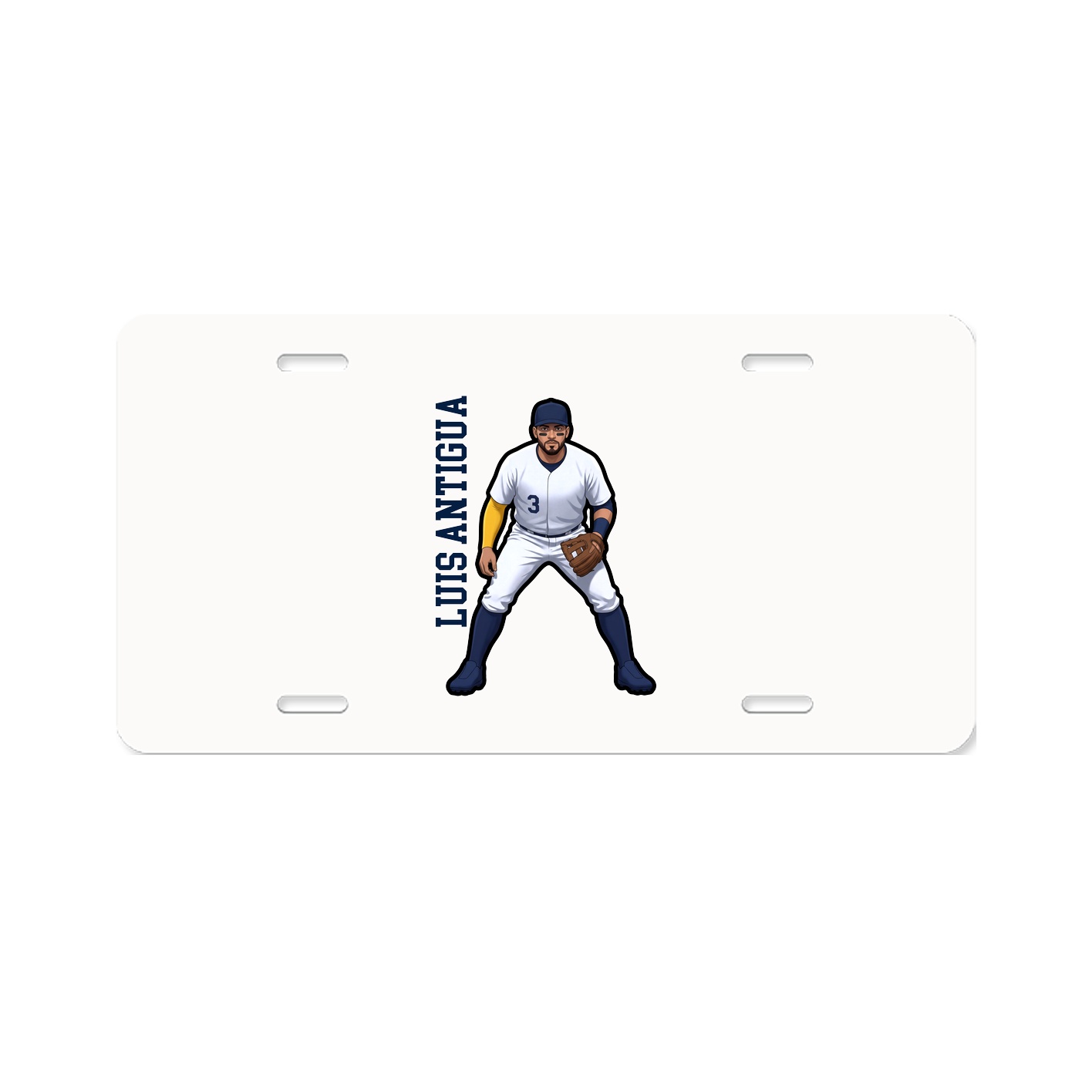 License Plate — Name Vertical in Classic