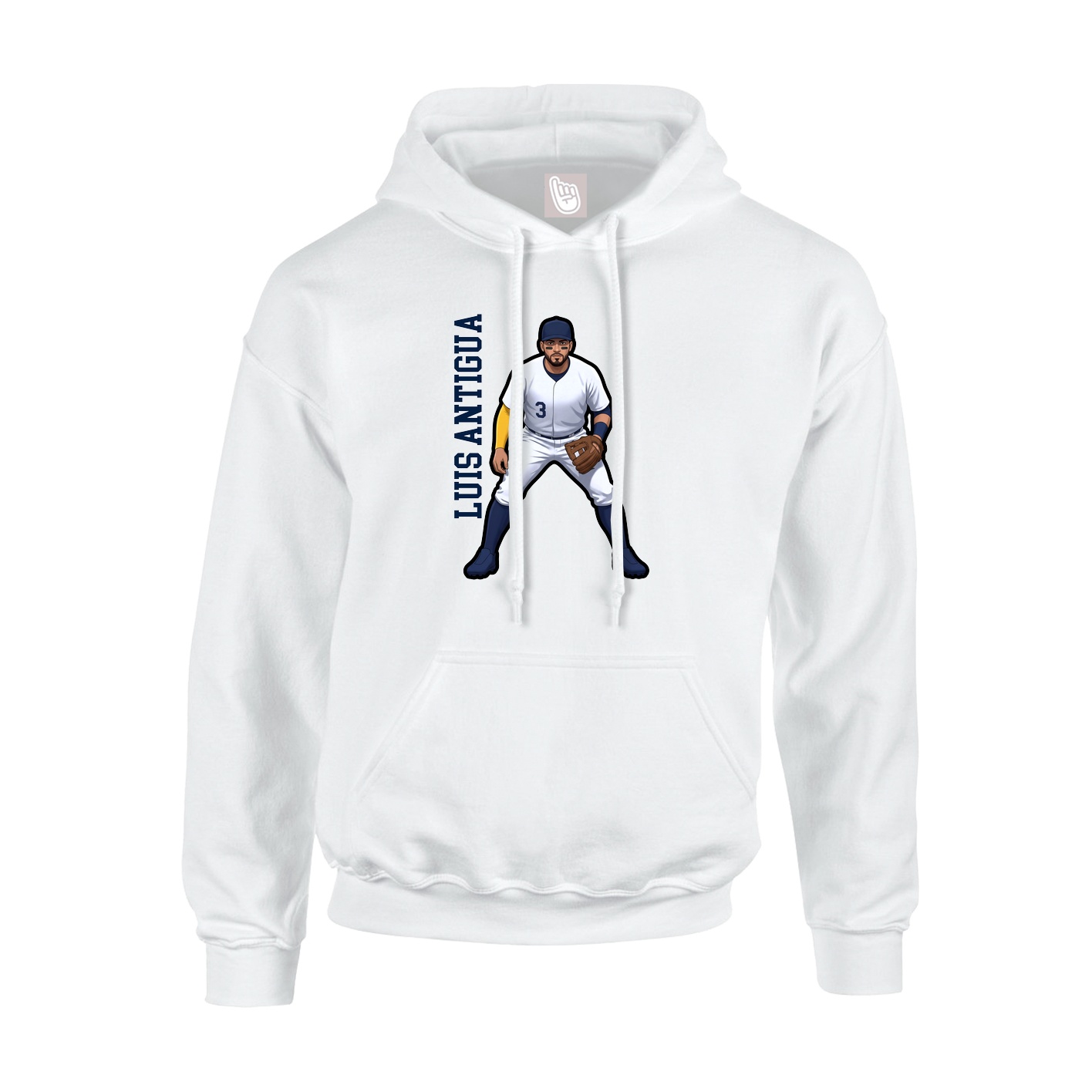 Hoodie — Name Vertical in White