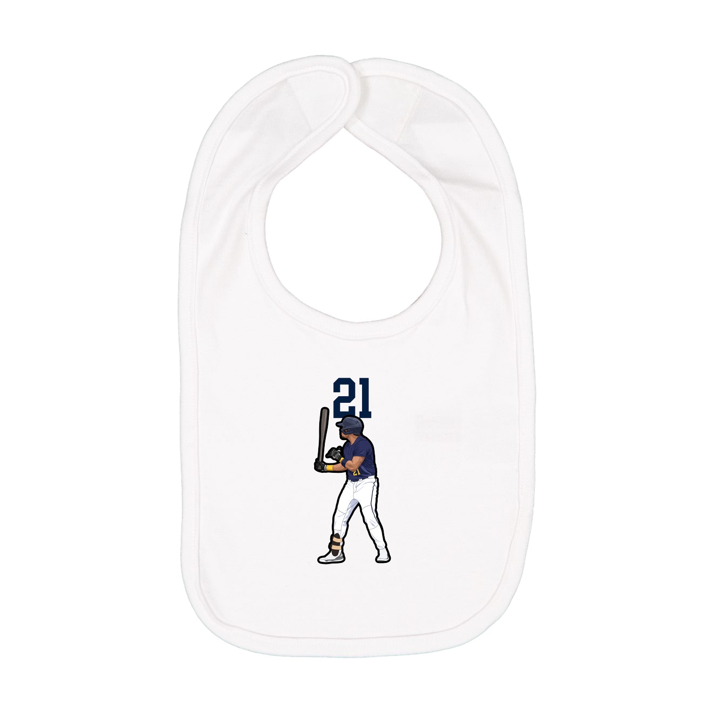 Infant Bib — Number Top in White