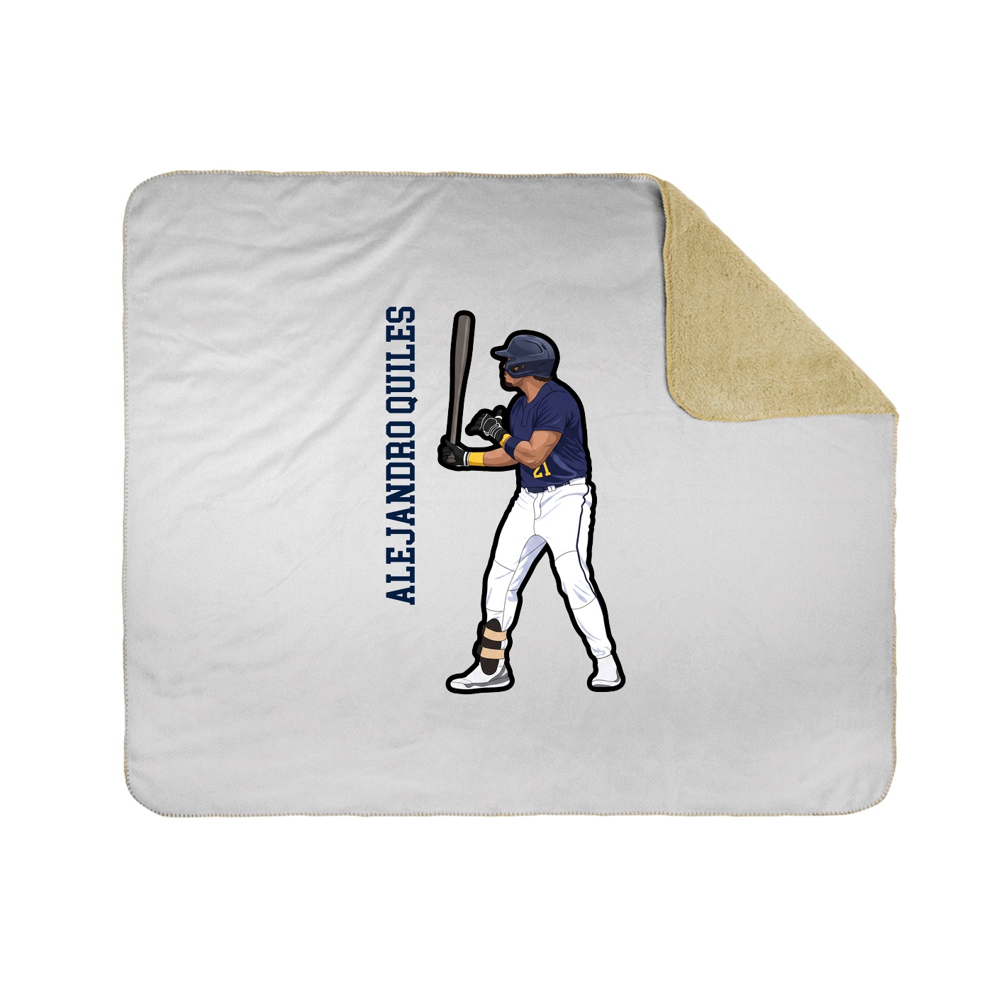 Throw Blanket — Name Vertical in White
