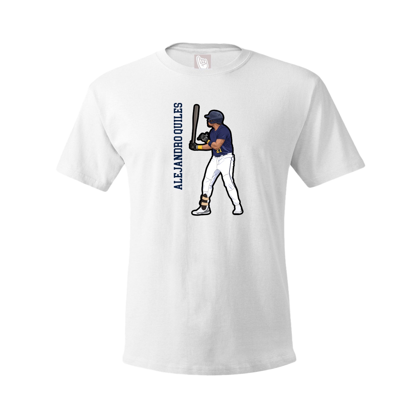 Tee — Name Vertical in White