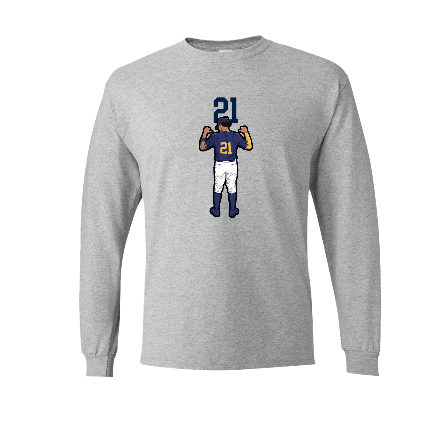 Long Sleeve Tee — Number Top in Grey