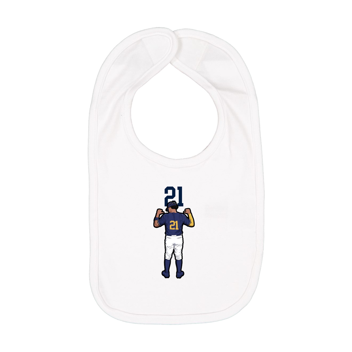 Infant Bib — Number Top in White