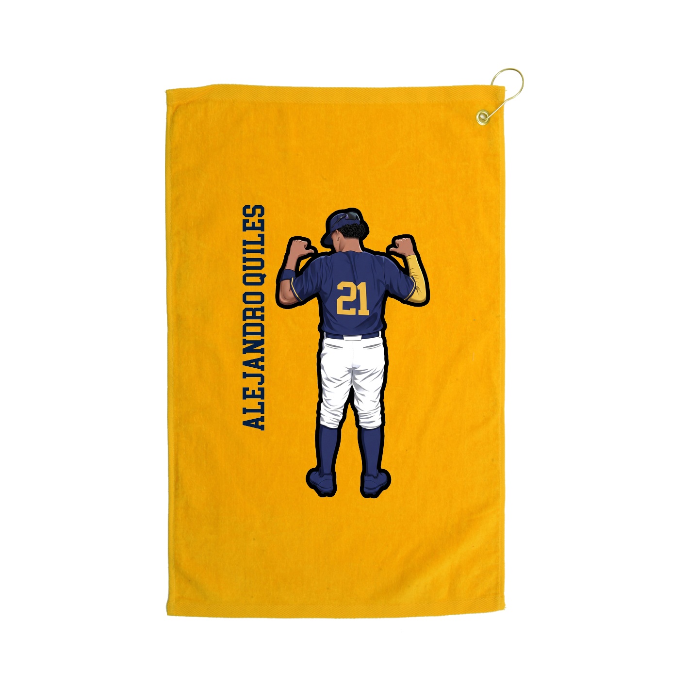 Golf Towel — Name Vertical in Gold