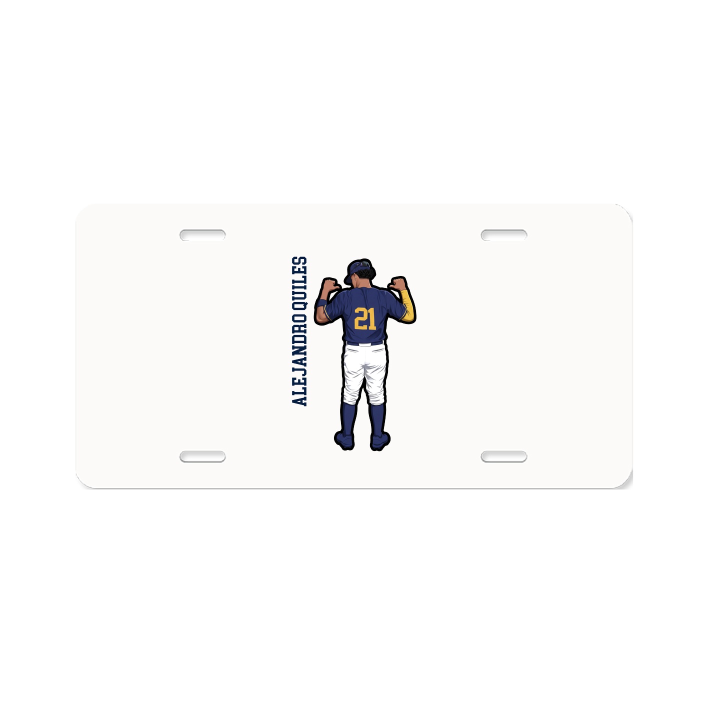 License Plate — Name Vertical in Classic