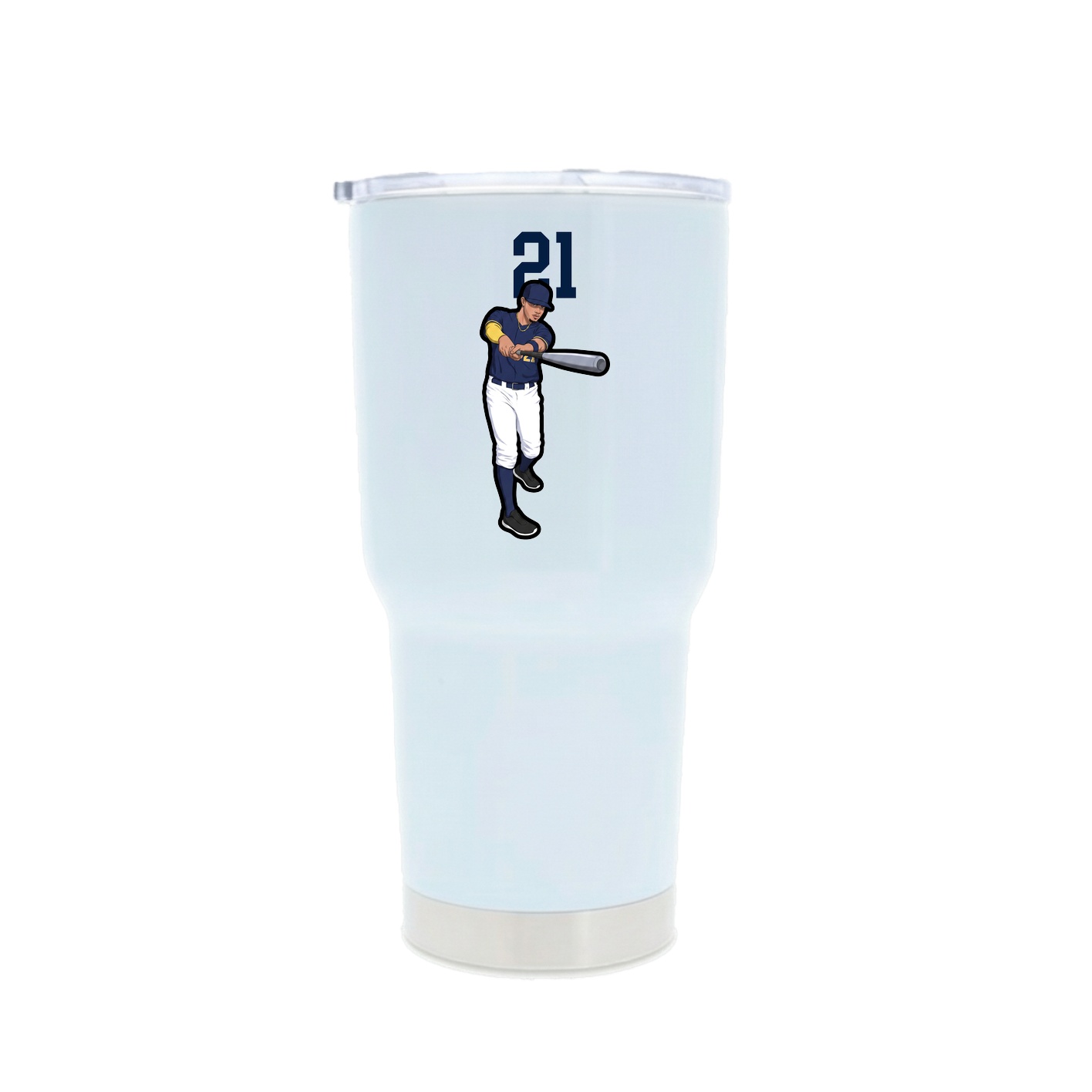 30oz Stainless Steel Tumbler — Number Top in White