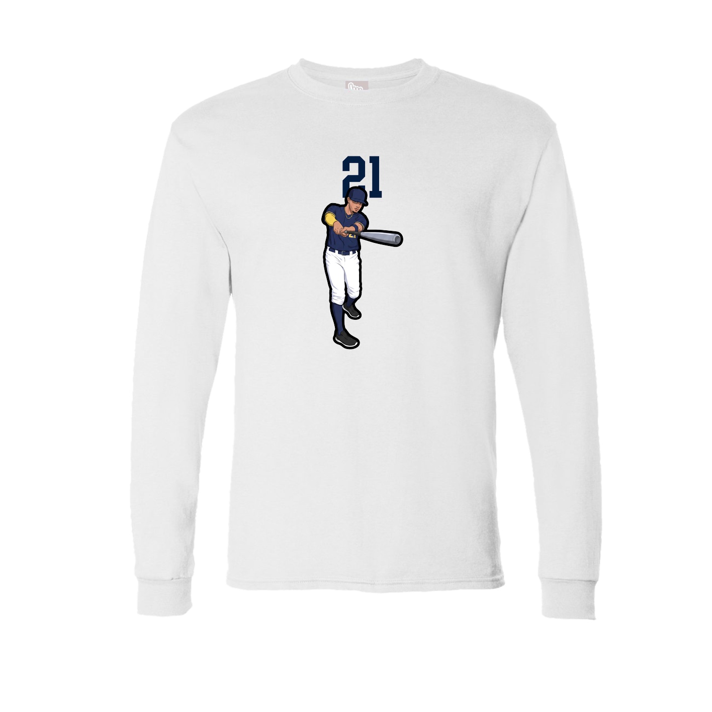 Long Sleeve Tee — Number Top in White