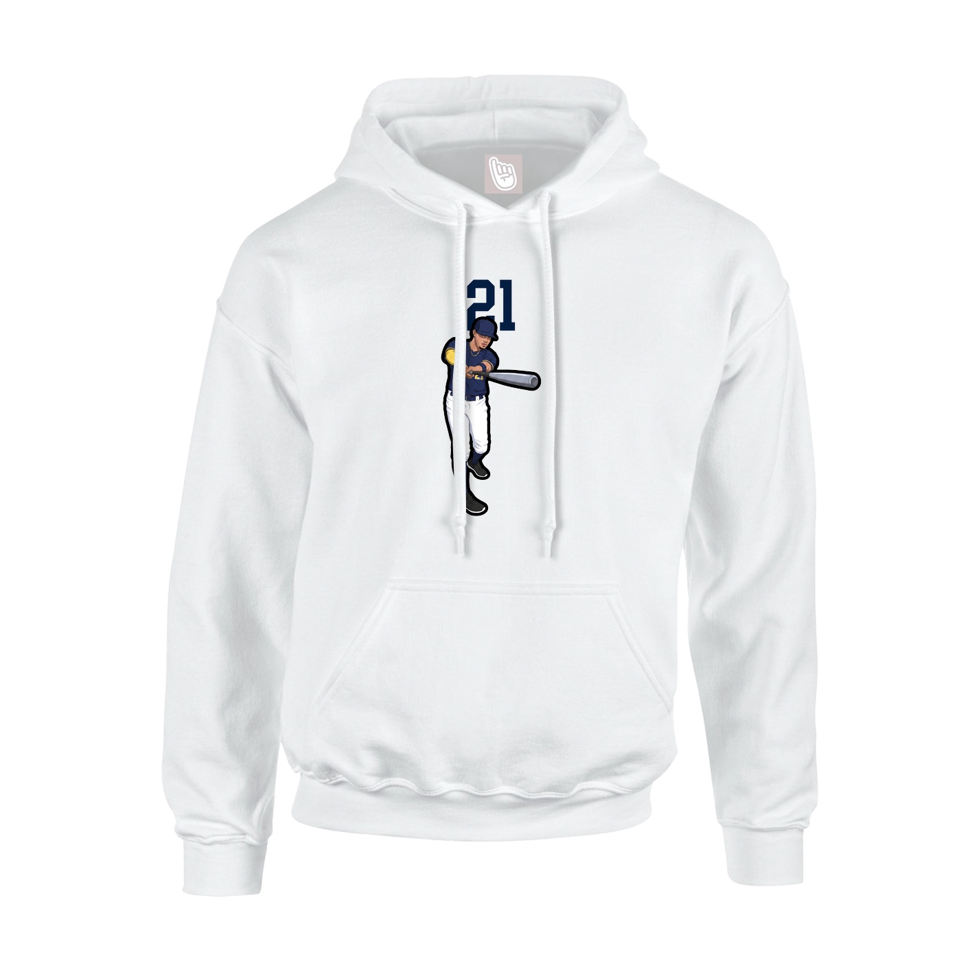 Youth Hoodie — Number Top in White