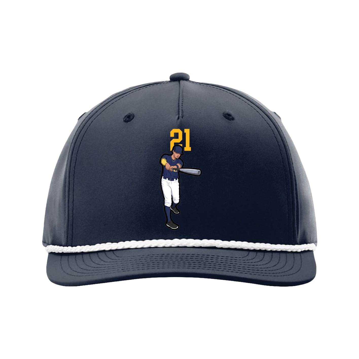 Five-Panel Classic Rope Cap — Number Top in Navy