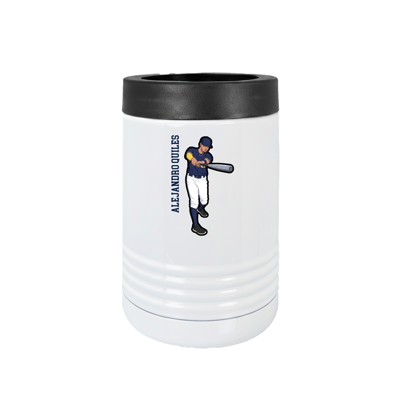 Beverage Holder — Name Vertical in White