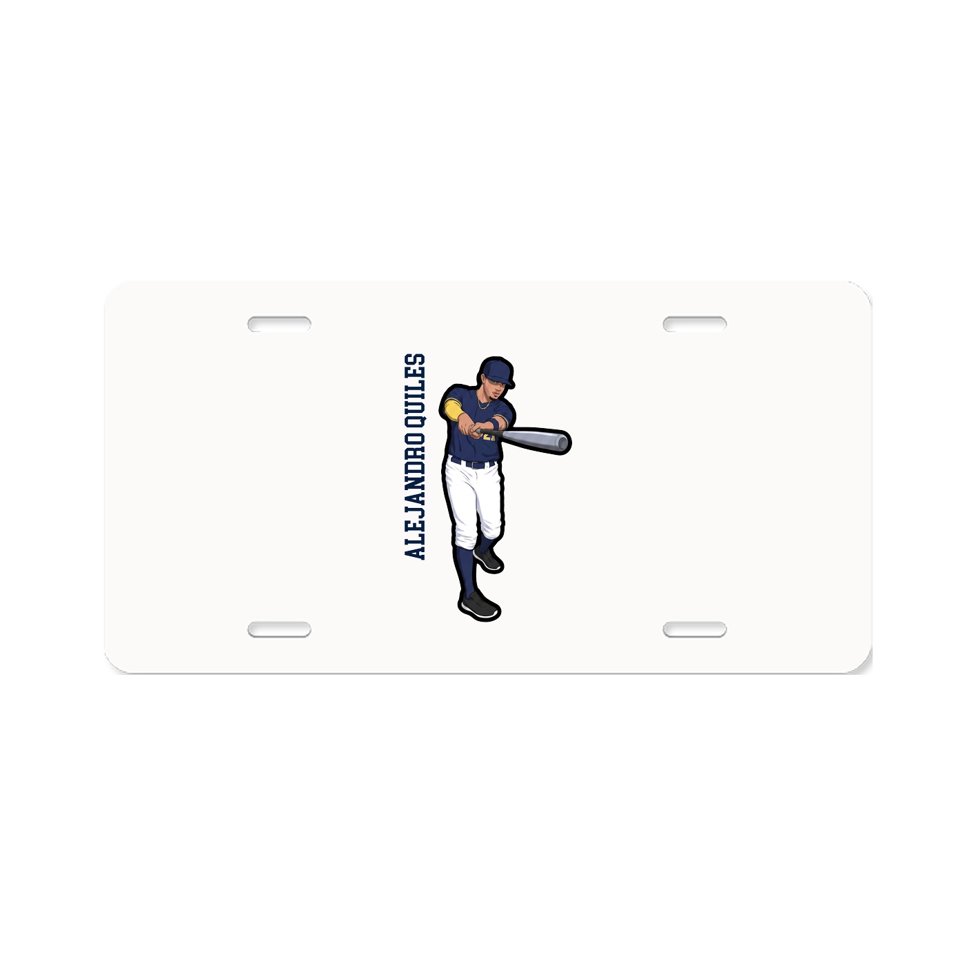 License Plate — Name Vertical in Classic