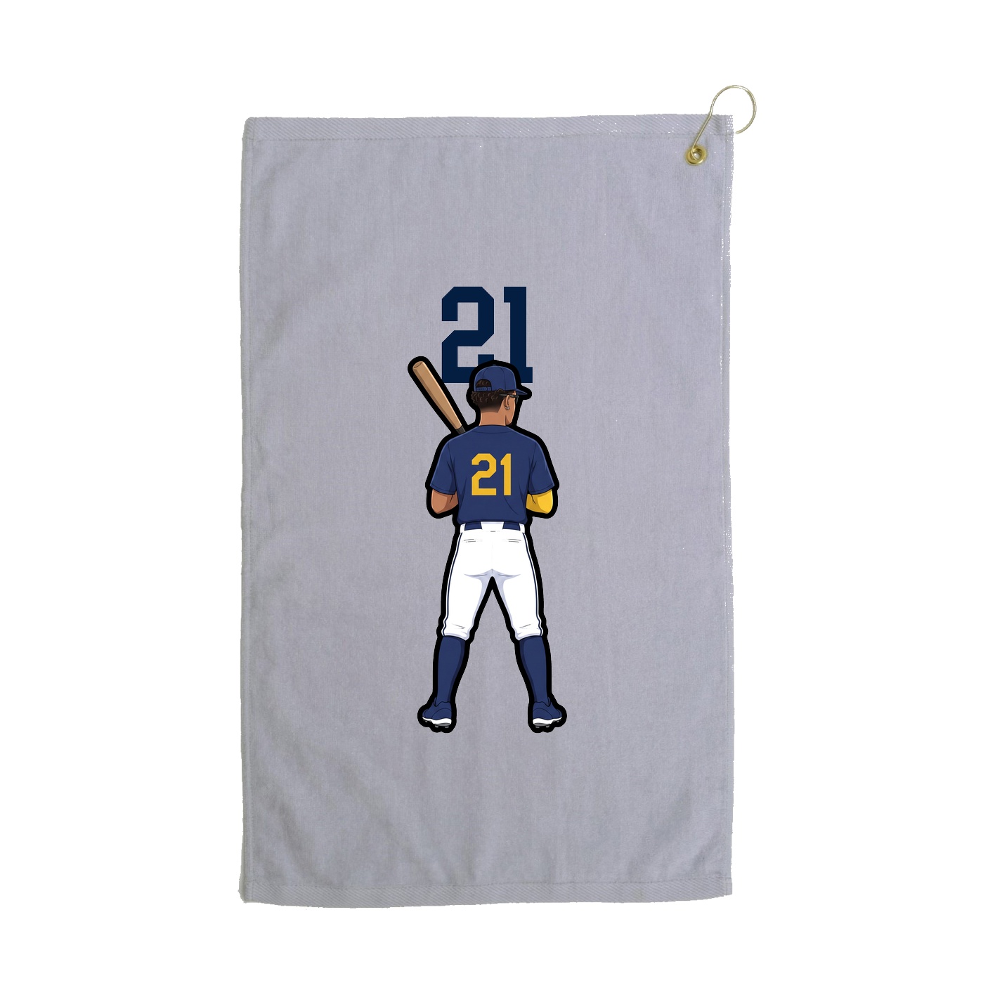 Golf Towel — Number Top in Grey