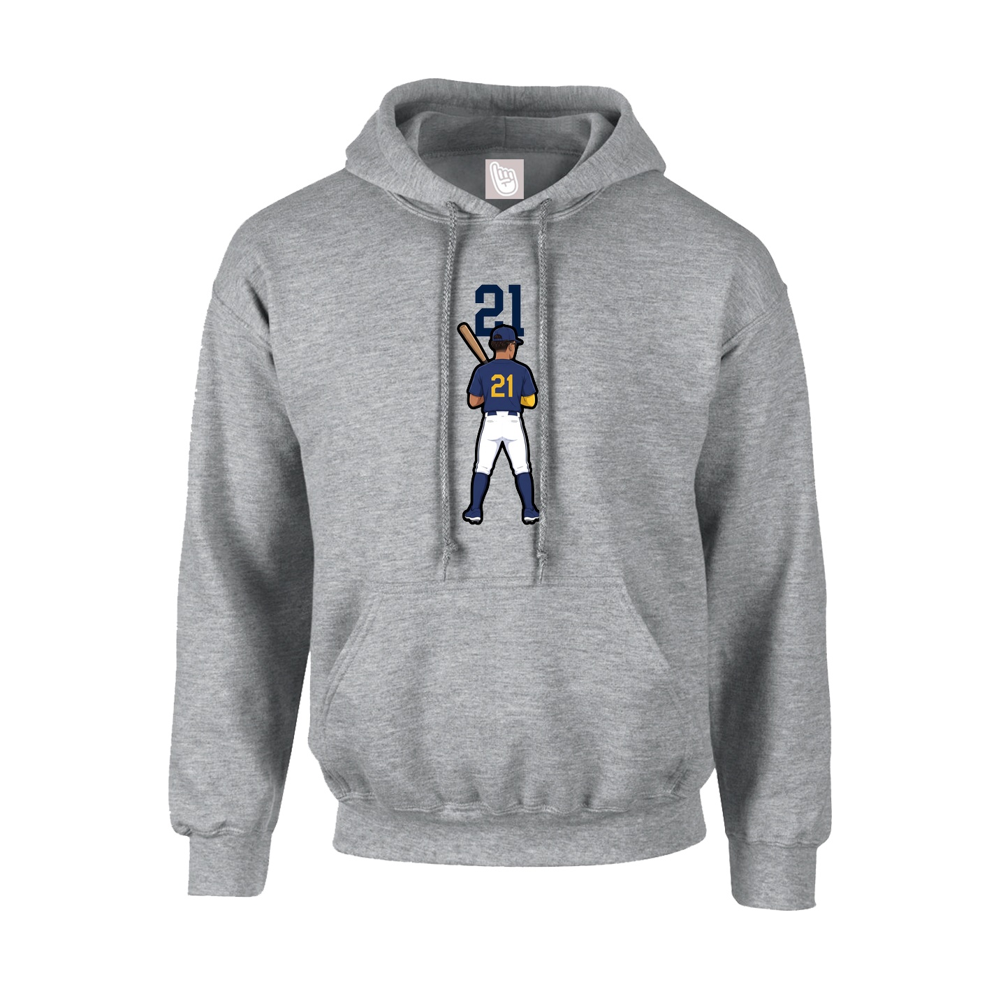 Hoodie — Number Top in Grey