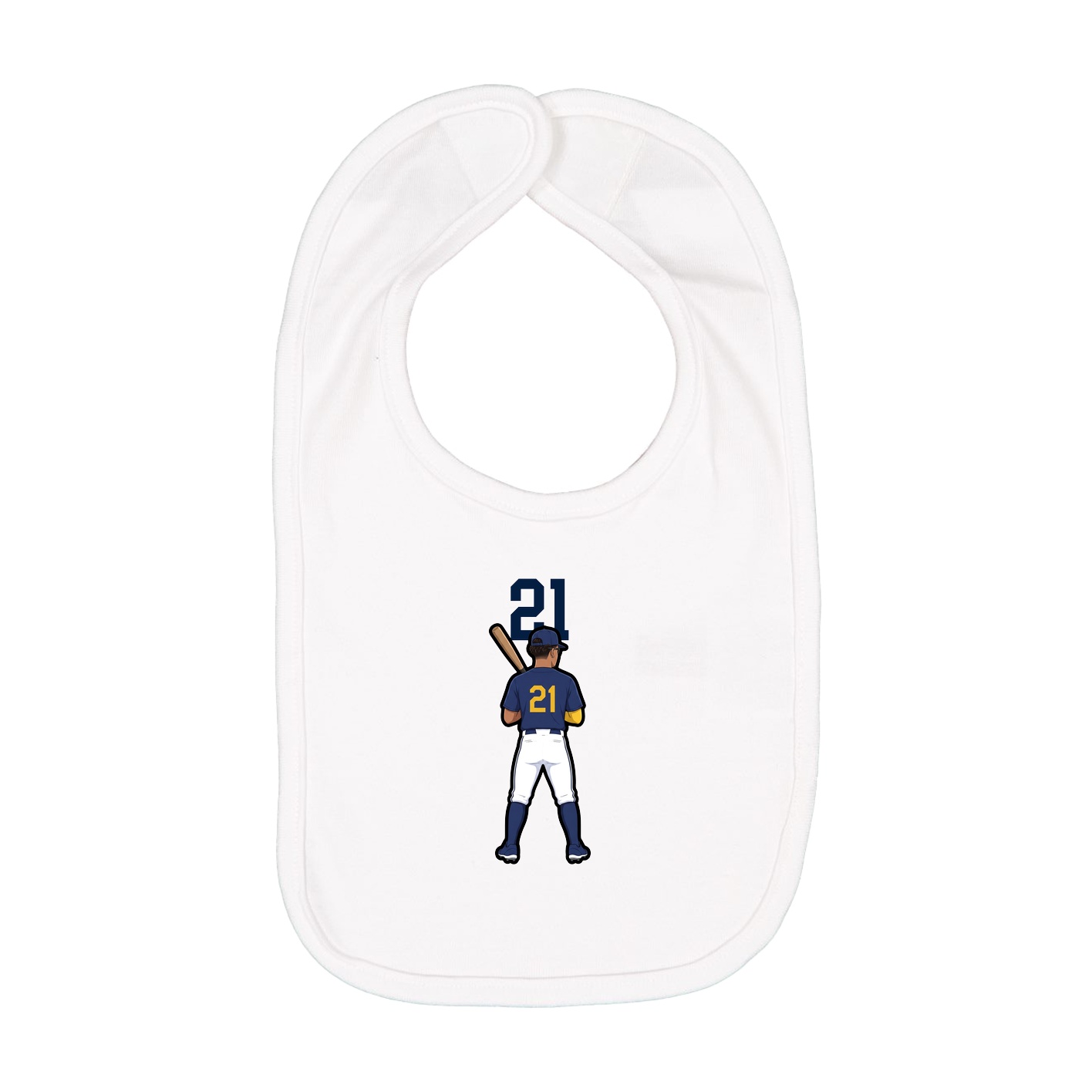 Infant Bib — Number Top in White