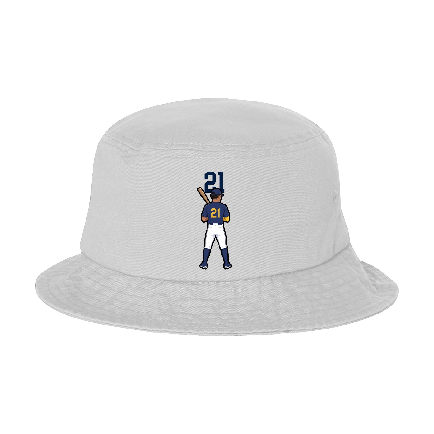 Bucket Cap — Number Top in White