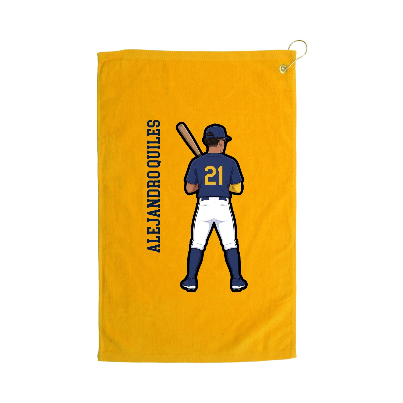 Golf Towel — Name Vertical in Gold