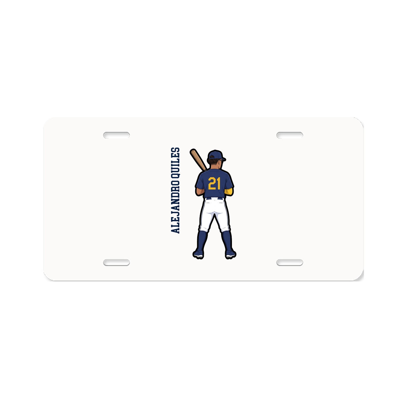 License Plate — Name Vertical in Classic