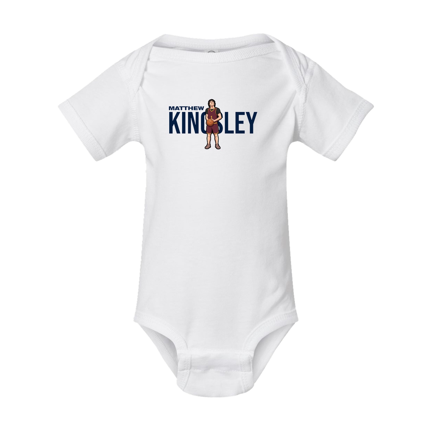 Baby Onesie — Player Name in White
