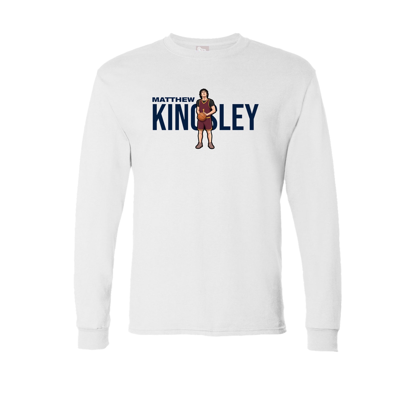 Long Sleeve Tee — Player Name in White