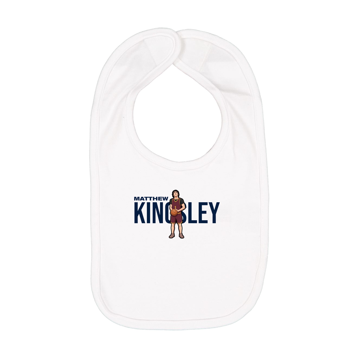 Infant Bib — Player Name in White