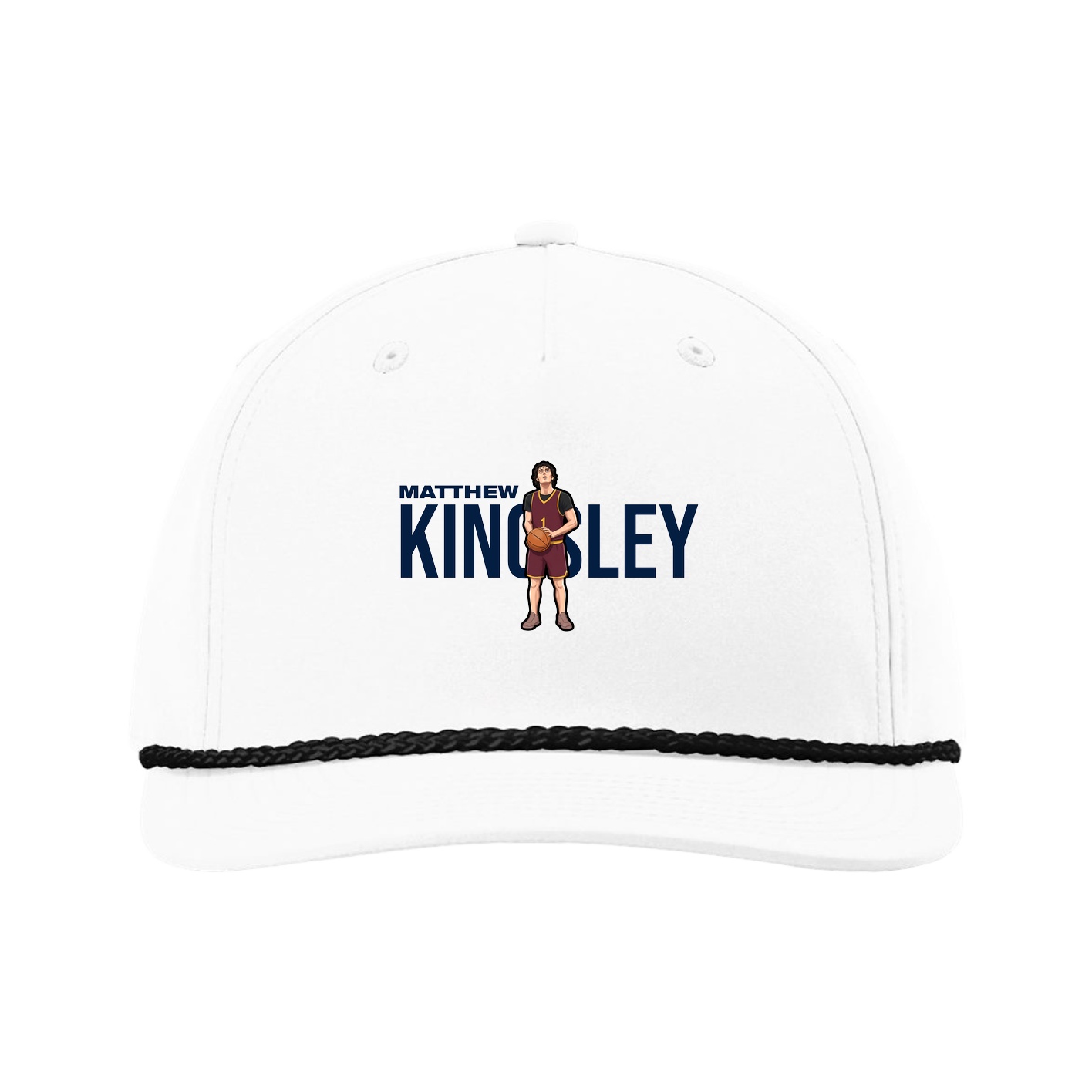 Five-Panel Classic Rope Cap — Player Name in White