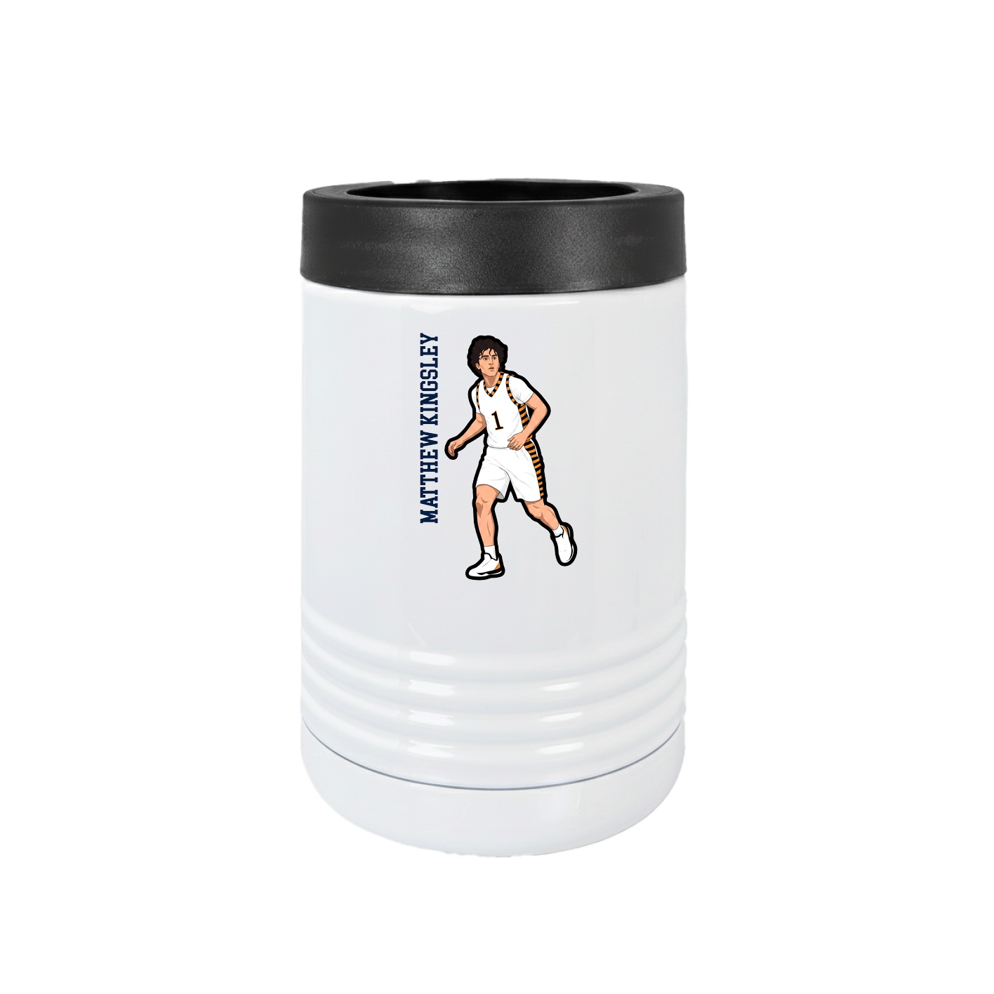 Beverage Holder — Name Vertical in White