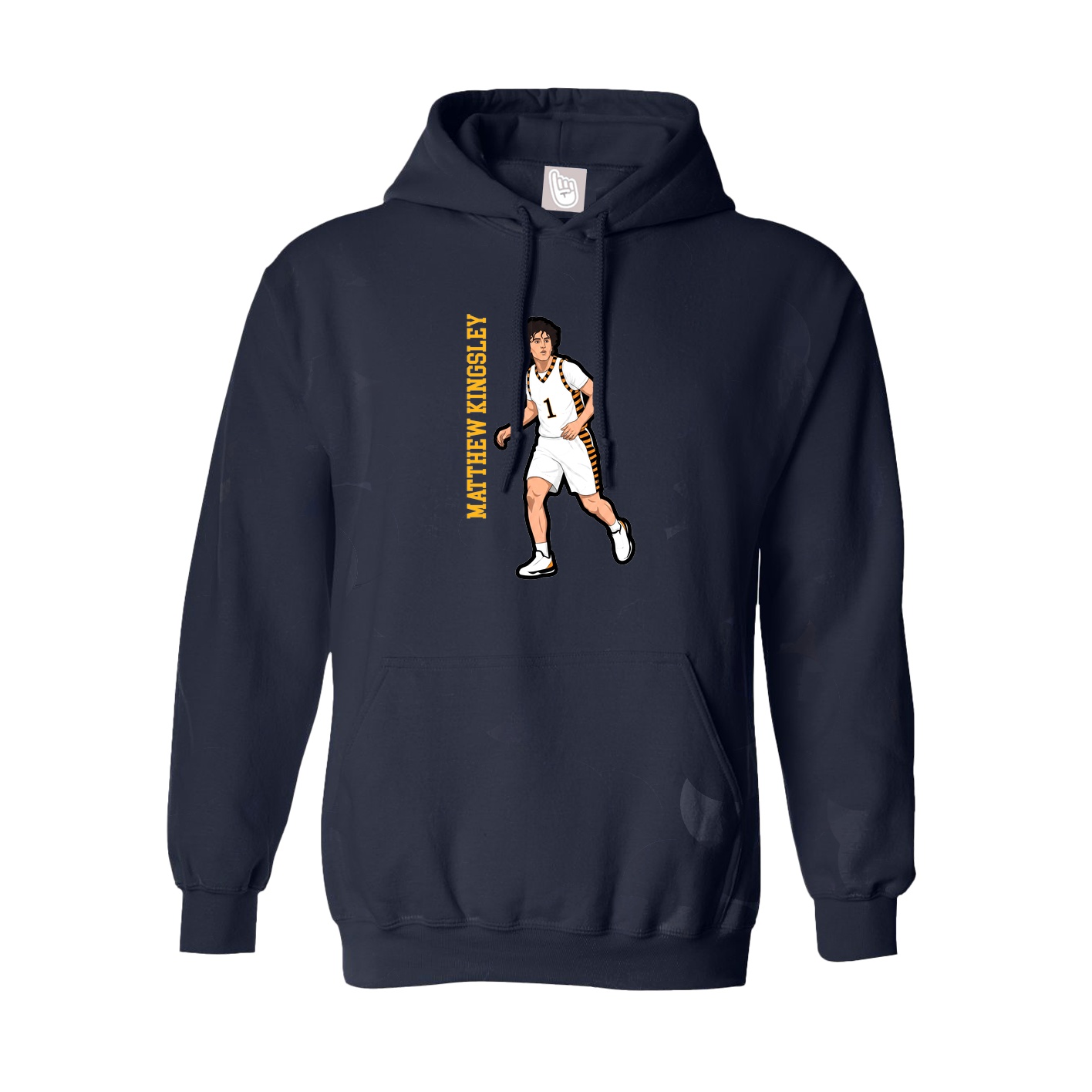 Youth Hoodie — Name Vertical in Navy