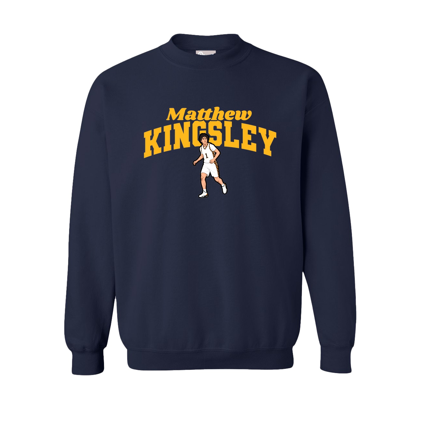 Fleece Crew — Signature Arch in Navy