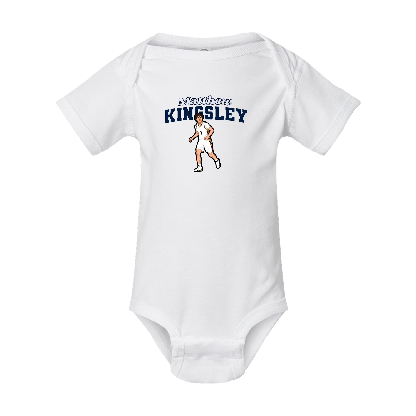 Baby Onesie — Name Arch in White