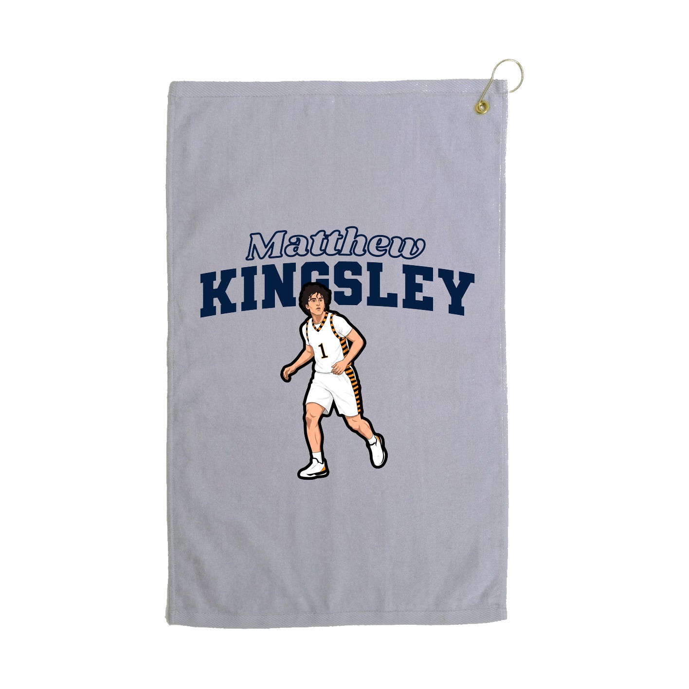 Golf Towel — Name Arch in Grey