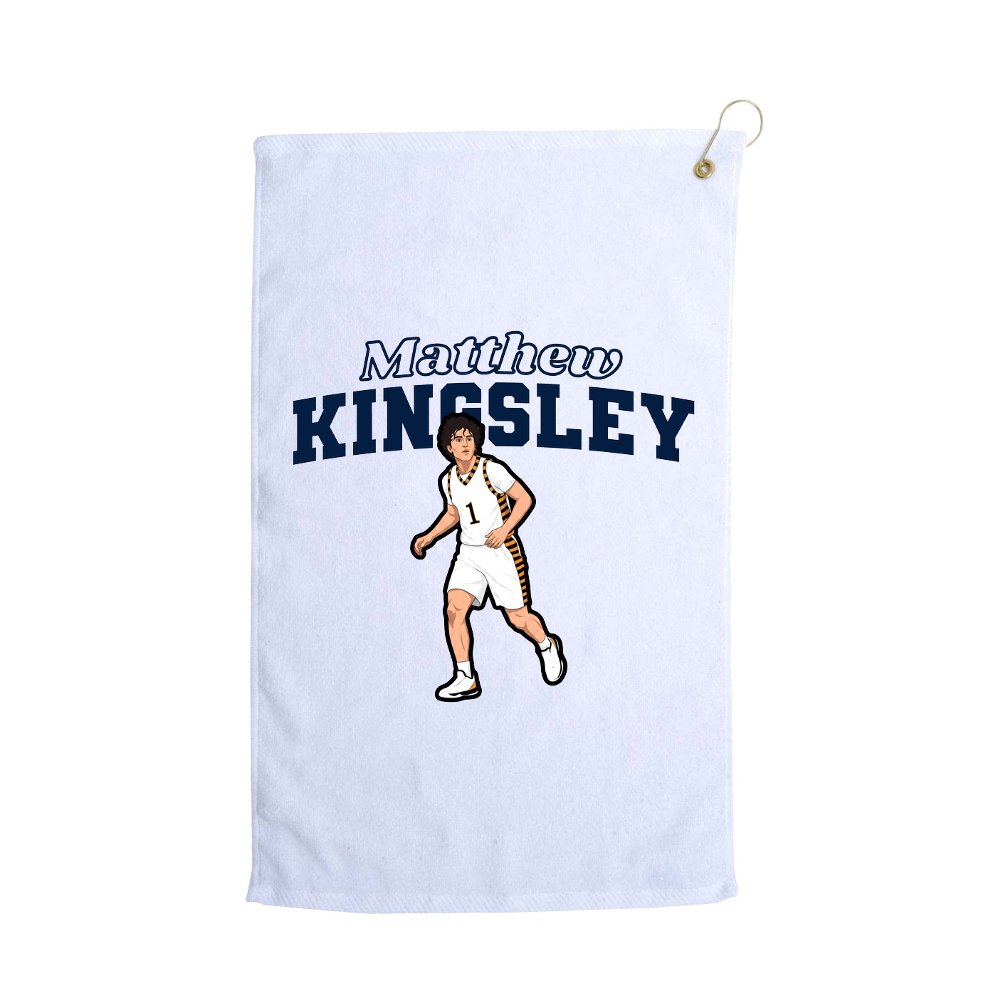 Golf Towel — Name Arch in White