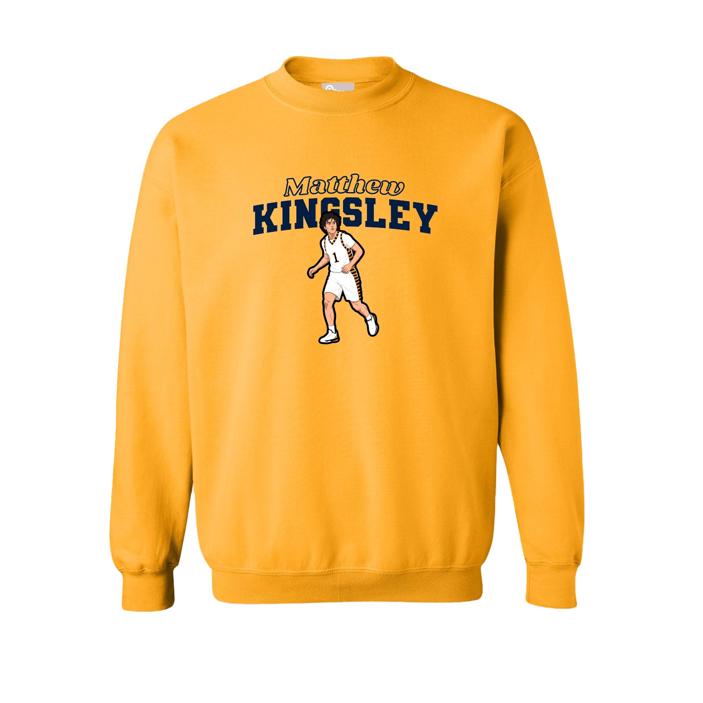 Fleece Crew — Name Arch in Gold