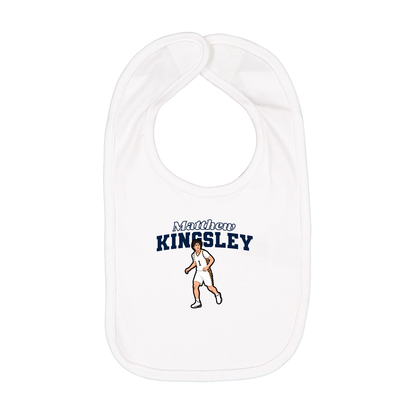 Infant Bib — Name Arch in White