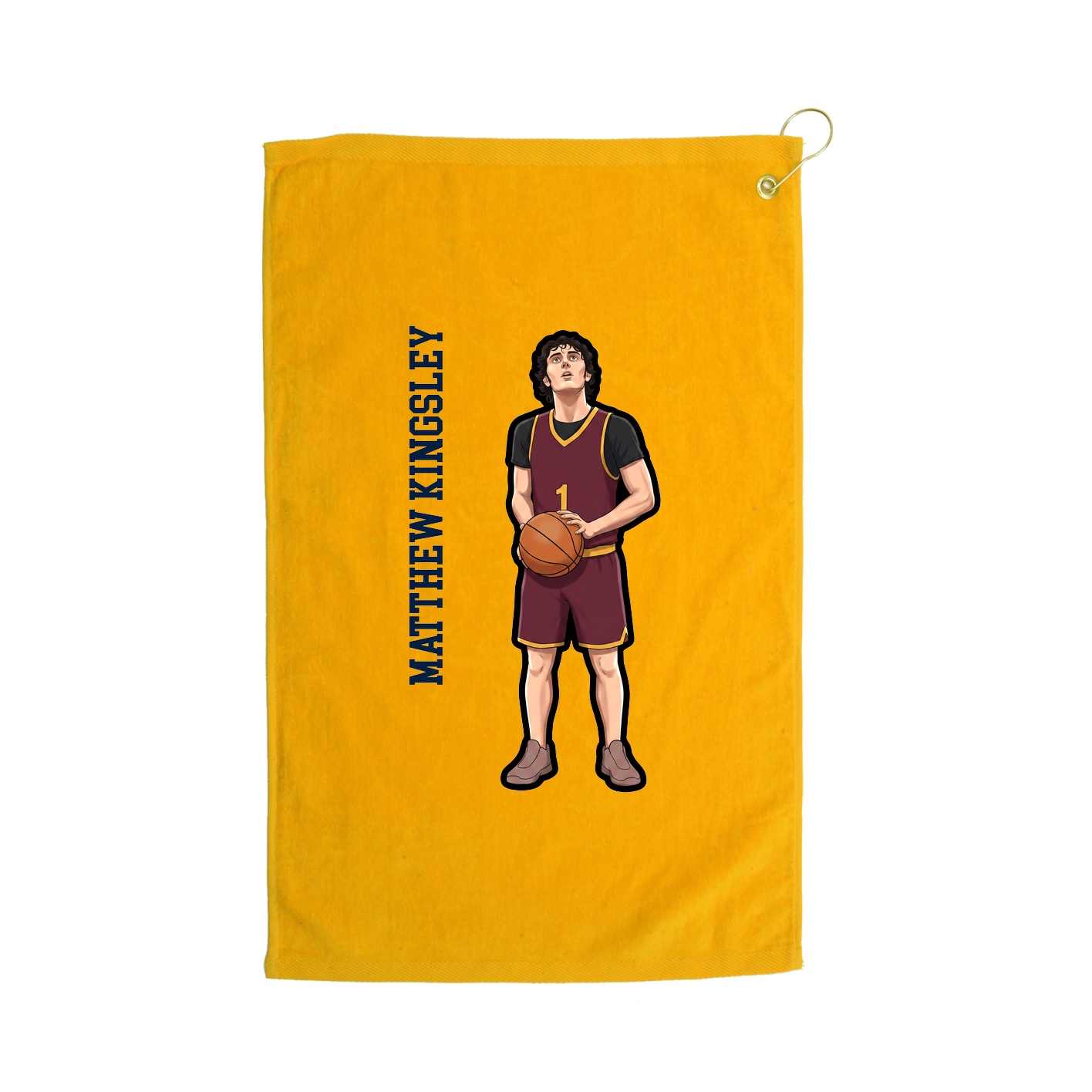 Golf Towel — Name Vertical in Gold