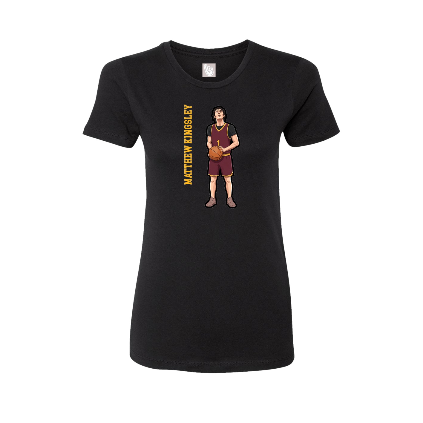 Womens Tee — Name Vertical in Black