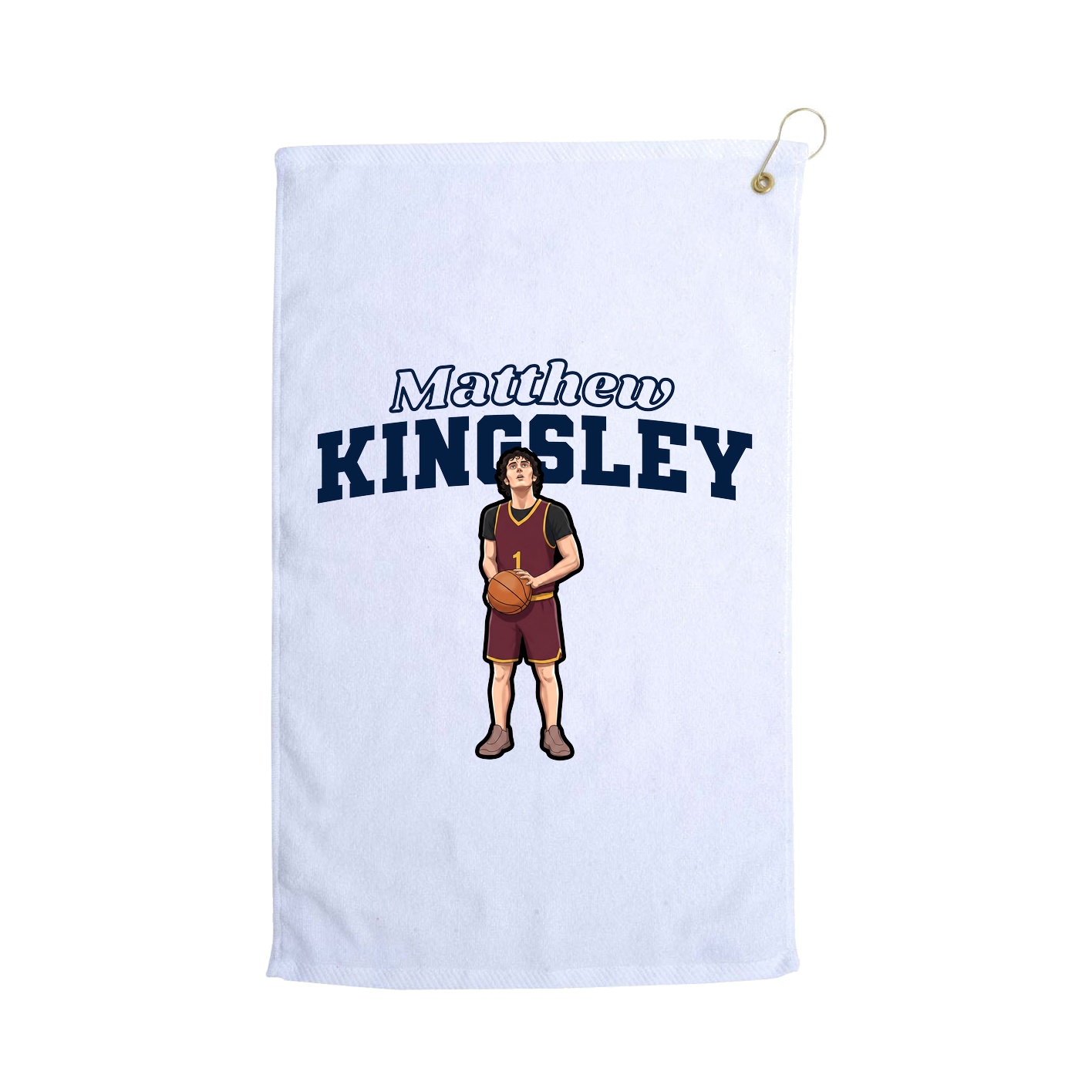 Golf Towel — Name Arch in White