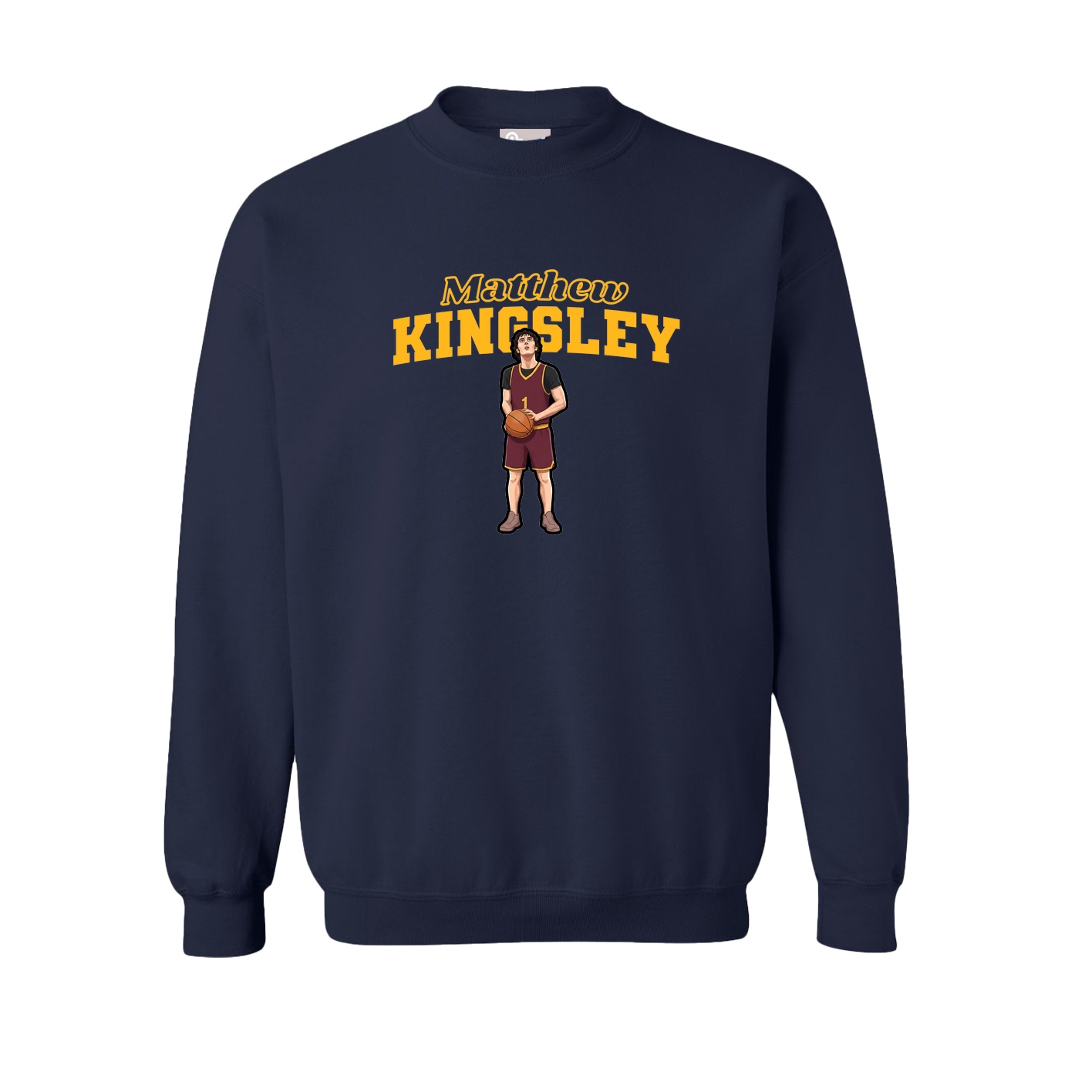 Fleece Crew — Name Arch in Navy