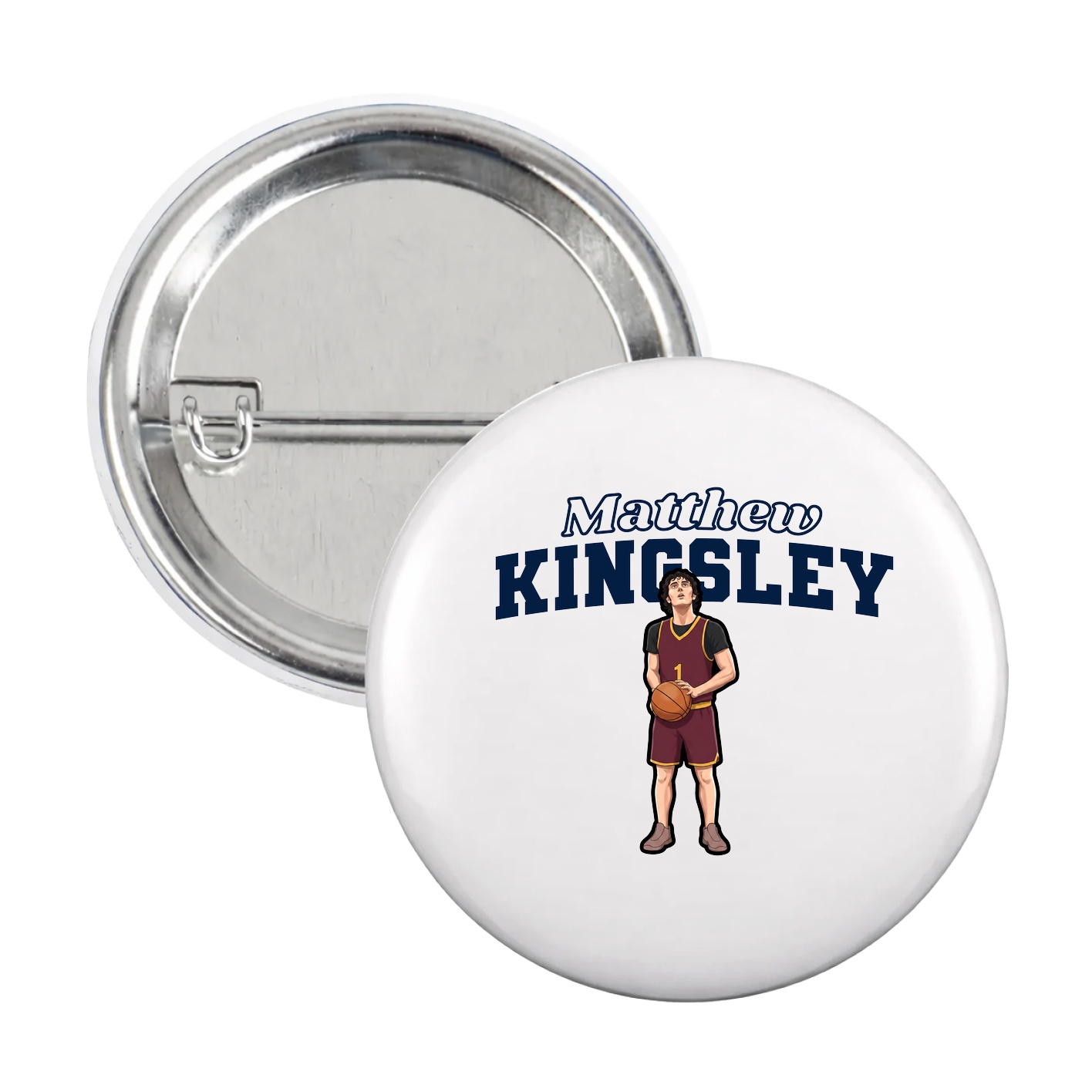 Game Day Button — Name Arch in White