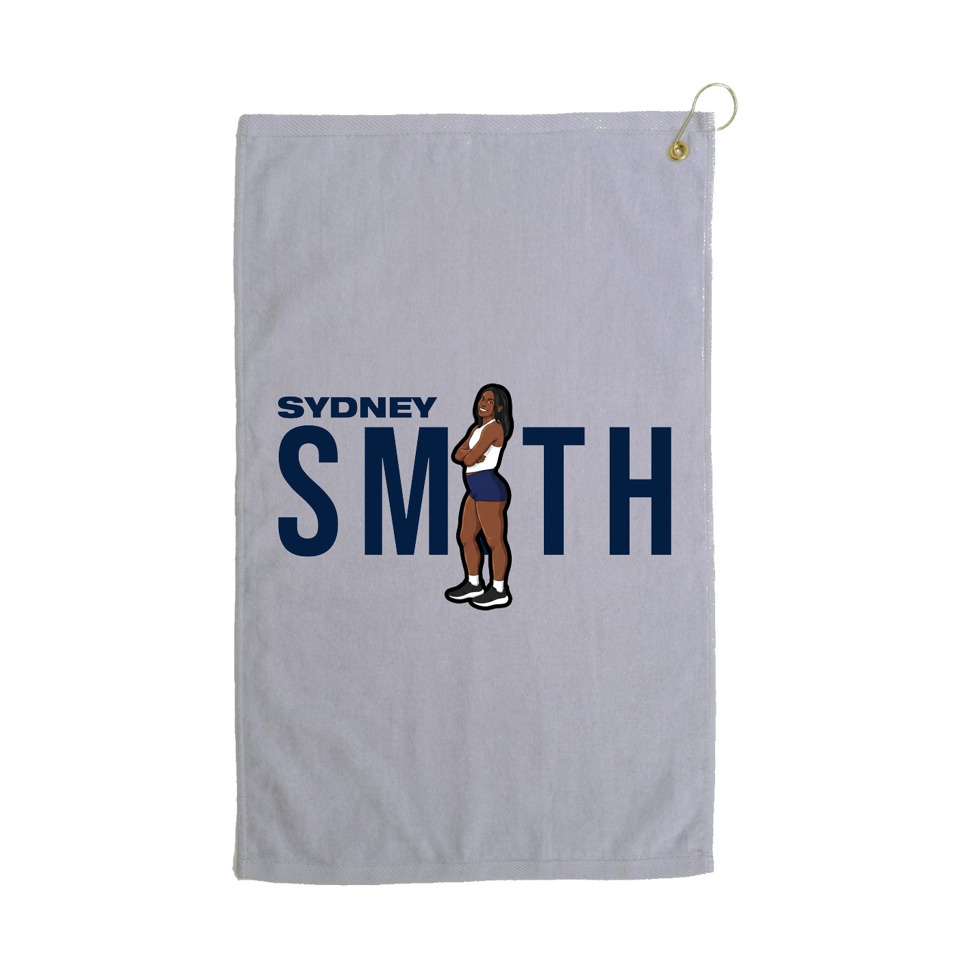 Golf Towel — Player Name in Grey