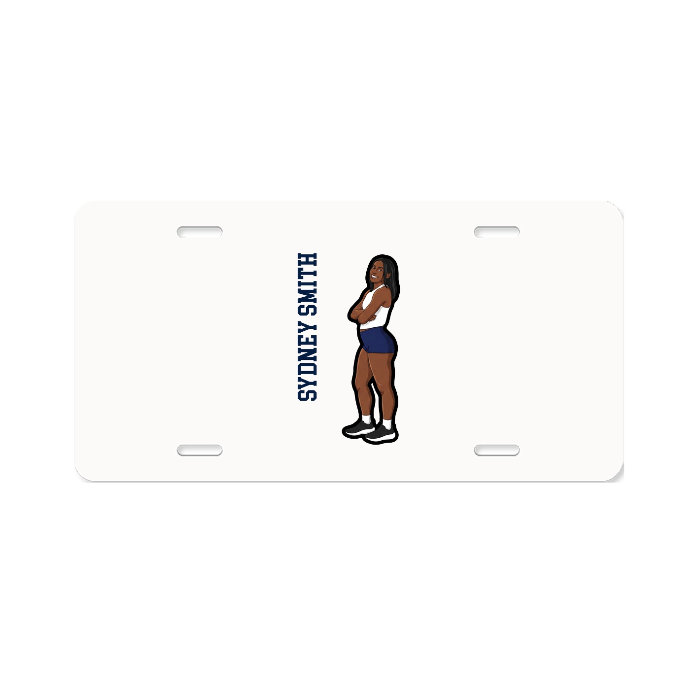 License Plate — Name Vertical in Classic