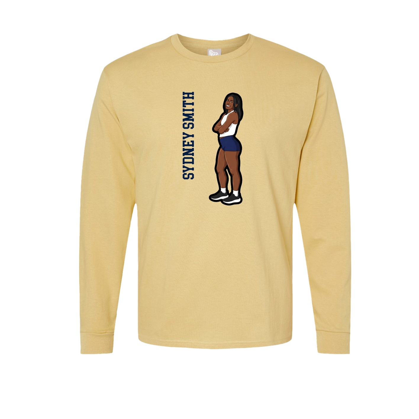 Long Sleeve Tee — Name Vertical in Vegas Gold
