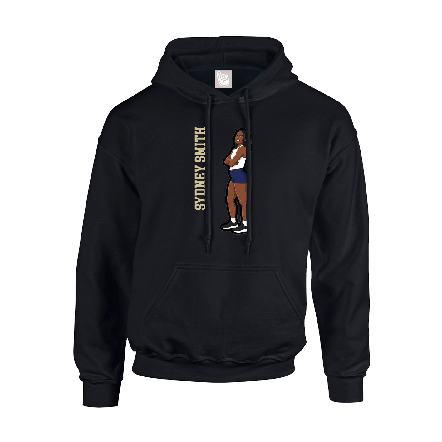 Hoodie — Name Vertical in Black