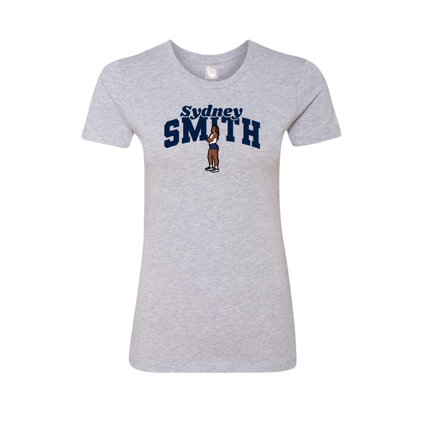 Fitted Women's Tee — Signature Arch in Grey