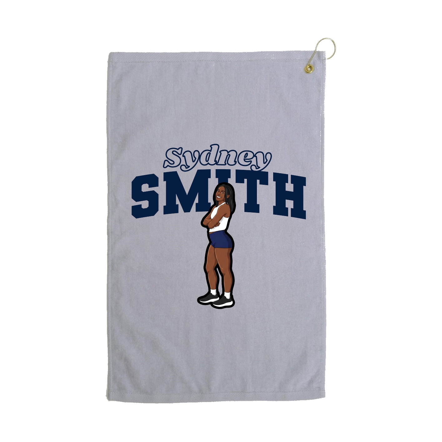 Golf Towel — Name Arch in Grey